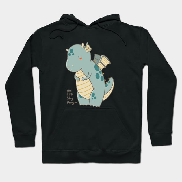 Cute little shy dragon illustration Hoodie by MariOyama